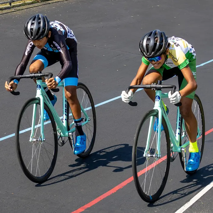 Star Track Cycling at Kissena Track States 6 Aug 2023. Photo by Coach Mike / Star Track Cycling.